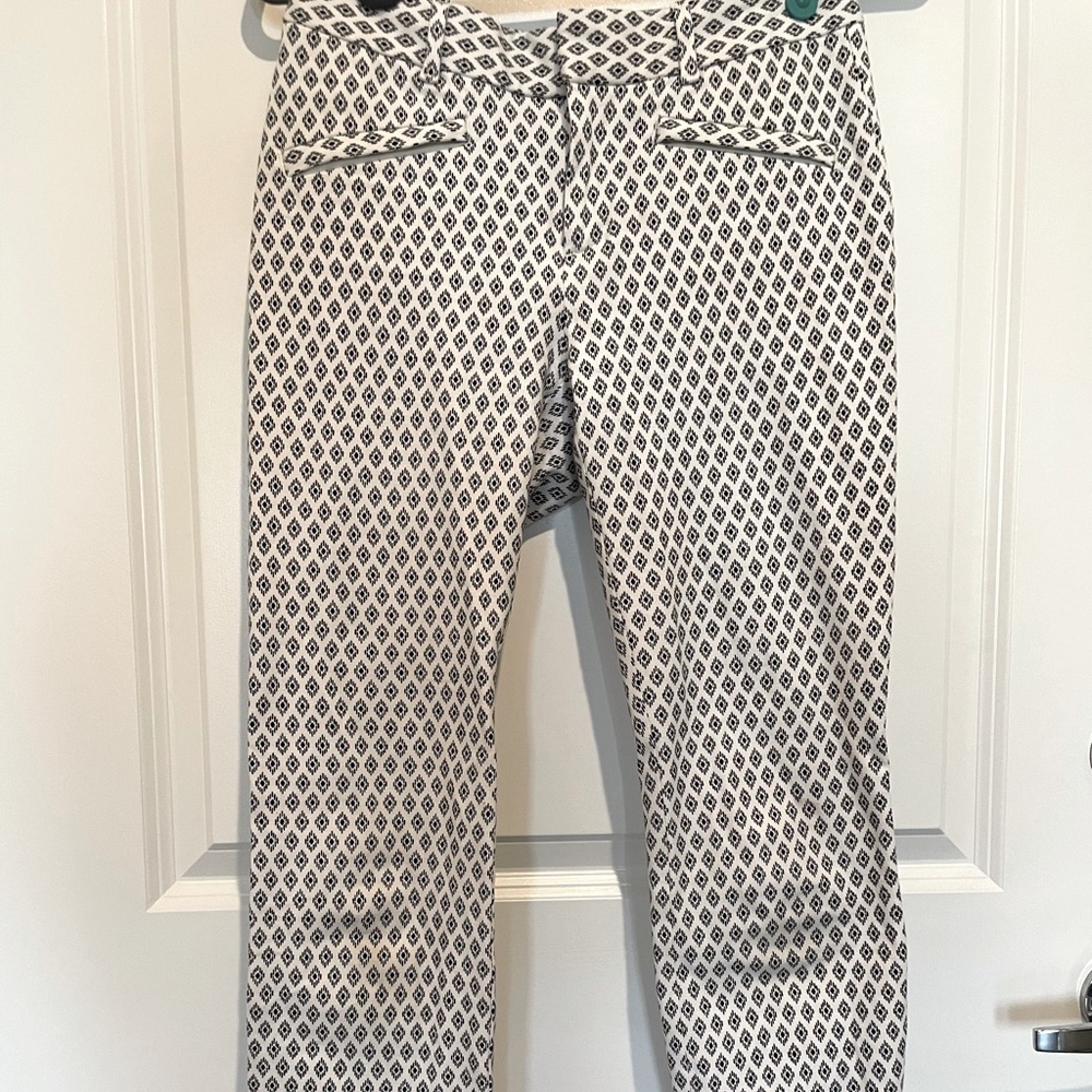 Ankle Curvy Skinny Leg Patterned Work Pants